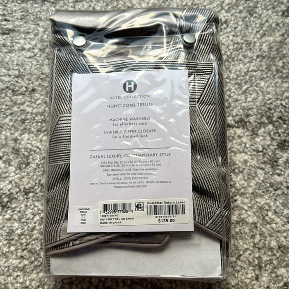 Hotel Collection King Pillow Sham Honeycomb Trellis new set of 2 - Picture 3 of 6